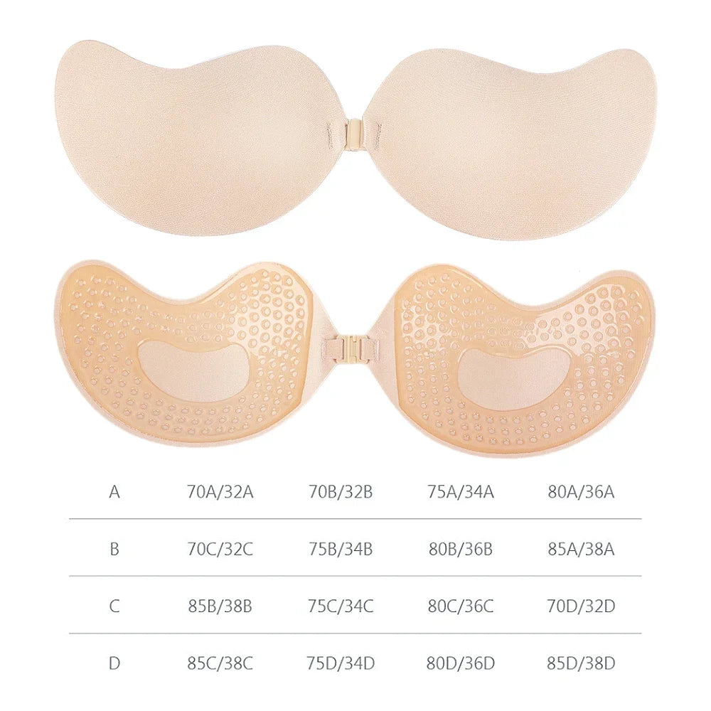 Invisible Strapless Adhesive Stick Bra Strapless Push up Bras Women Lingerie Seamless Silicone Nipple Covers Bralette Underwear