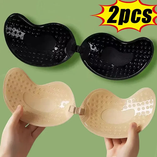 Invisible Strapless Adhesive Stick Bra Strapless Push up Bras Women Lingerie Seamless Silicone Nipple Covers Bralette Underwear