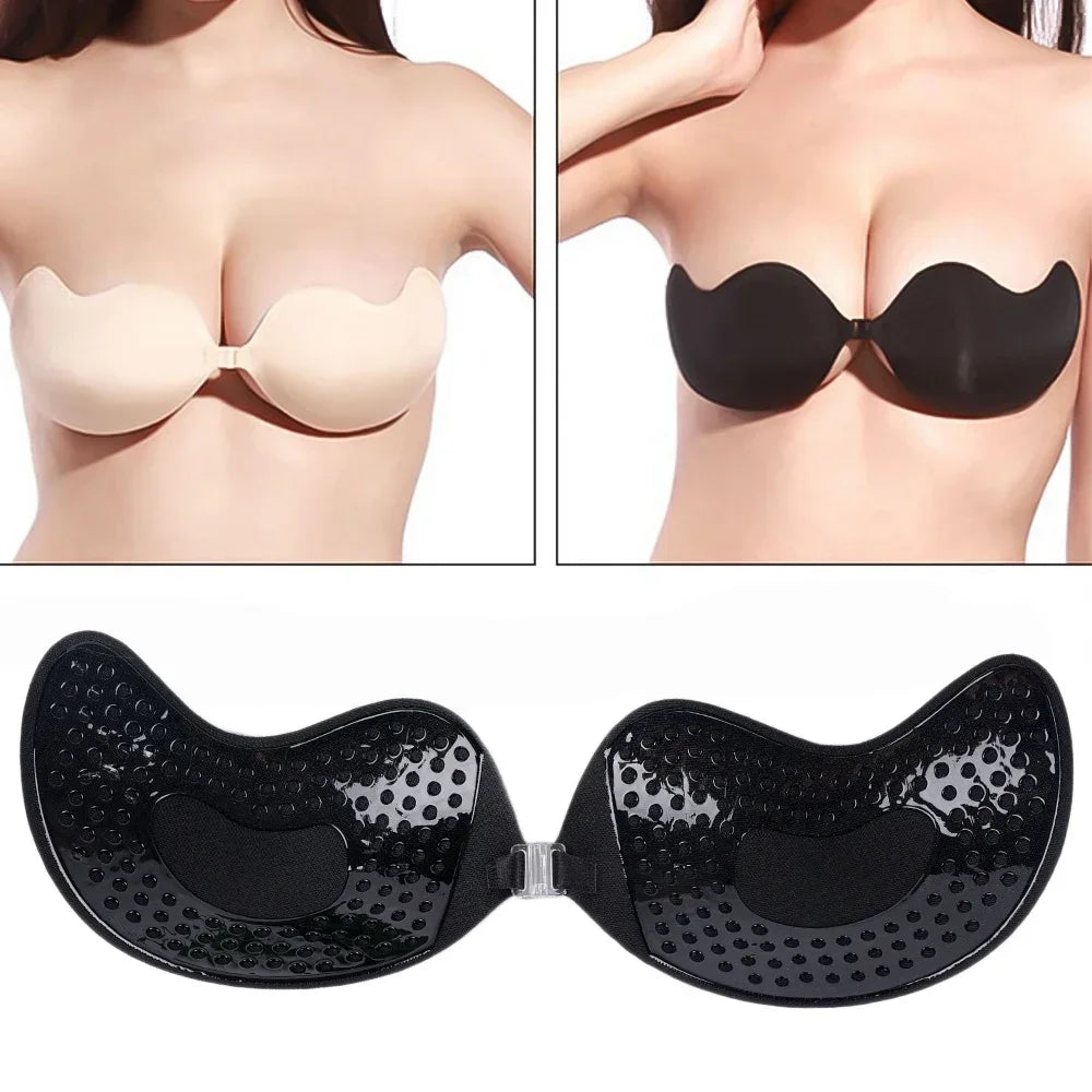 Invisible Strapless Adhesive Stick Bra Strapless Push up Bras Women Lingerie Seamless Silicone Nipple Covers Bralette Underwear